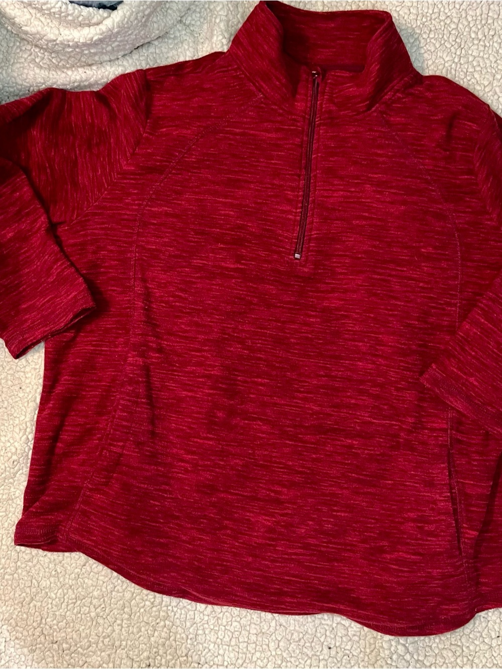 Women’s St. John's Bay Red Heather Quarter-Zip Pullover